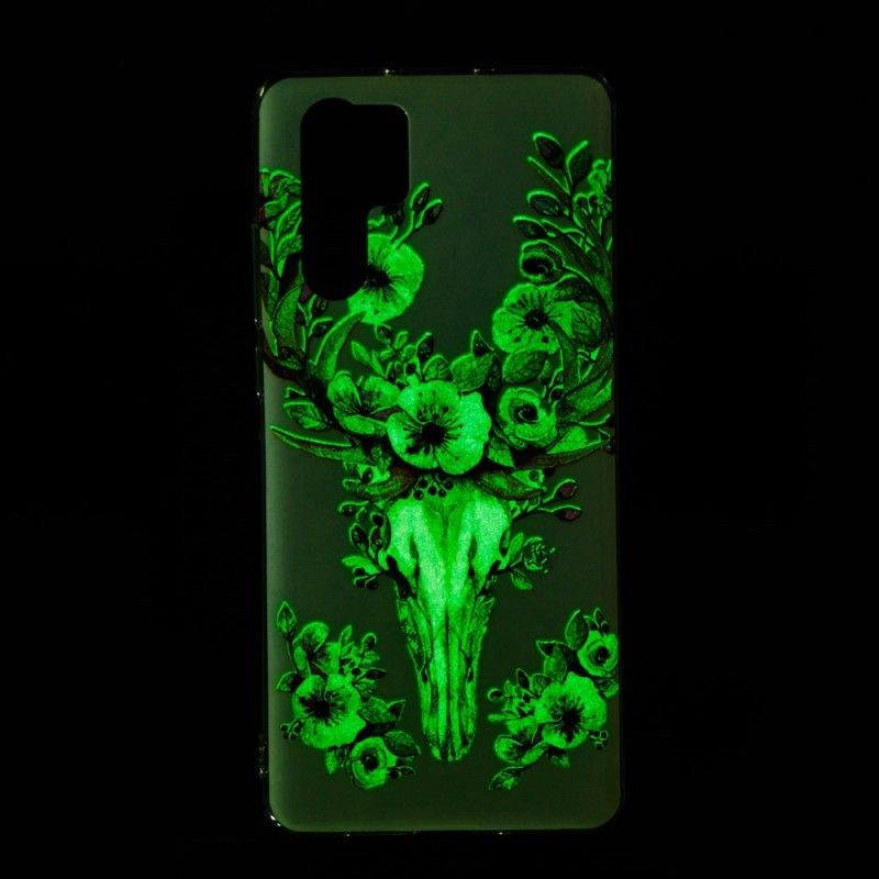 Cover Hoesje Huawei P30 Pro Telefoonhoesje Eland Met Fluorescerende Bloemen