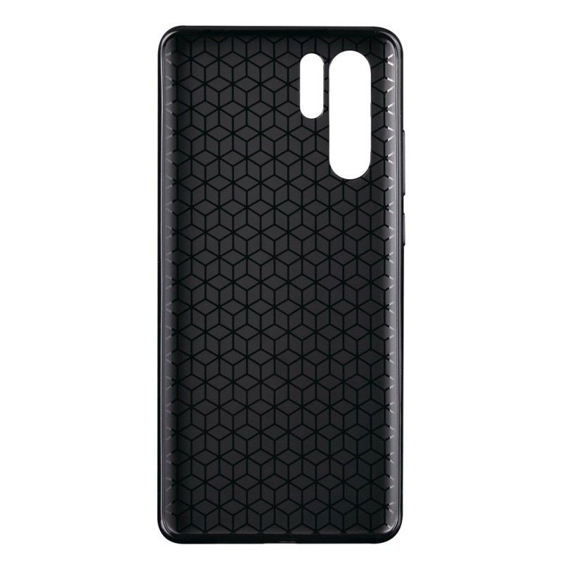 Cover Hoesje Huawei P30 Pro Zwart Telefoonhoesje Antislip Geweven