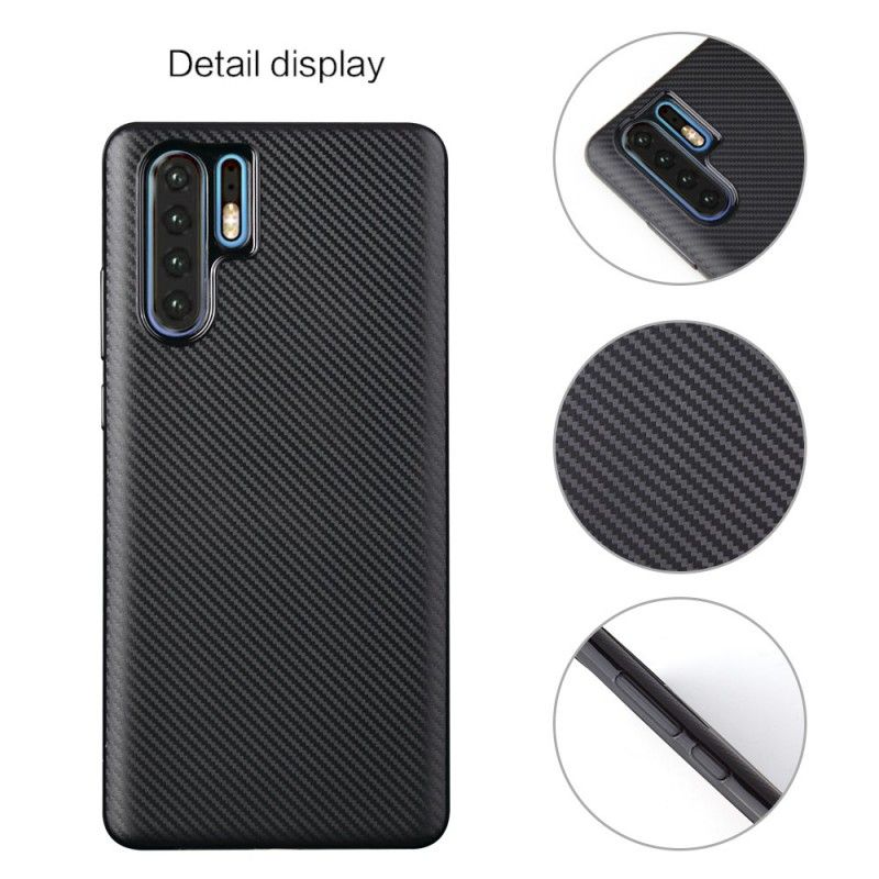 Cover Hoesje Huawei P30 Pro Zwart Telefoonhoesje Antislip Geweven