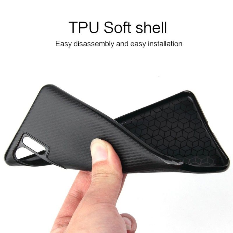 Cover Hoesje Huawei P30 Pro Zwart Telefoonhoesje Antislip Geweven