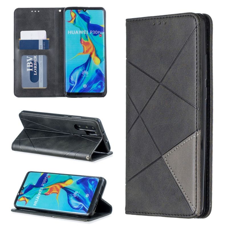 Folio-hoesje Huawei P30 Pro Grijs Zwart Kunstenaarsstijl