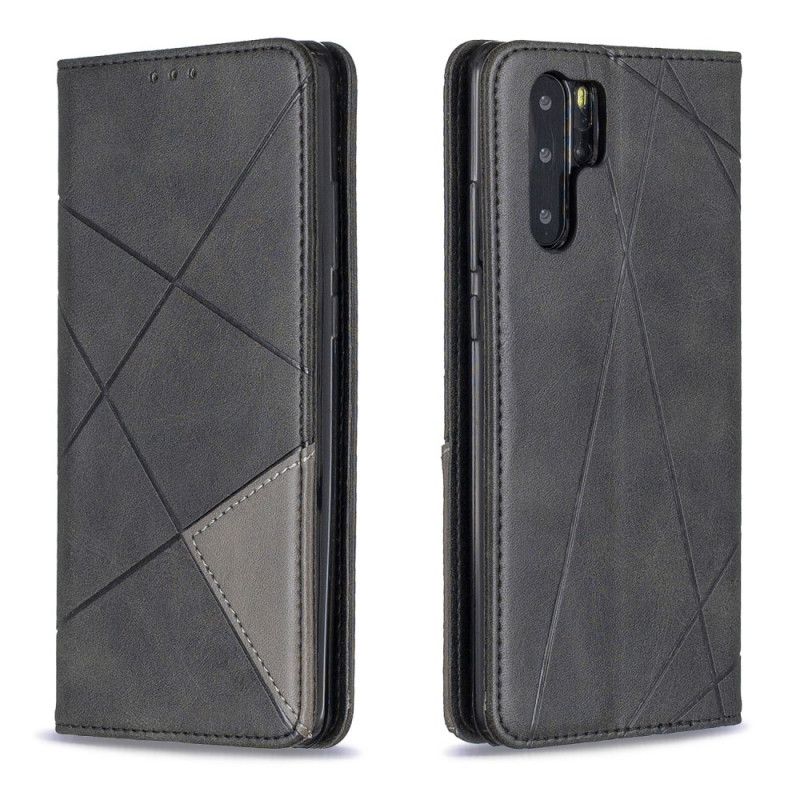 Folio-hoesje Huawei P30 Pro Grijs Zwart Kunstenaarsstijl