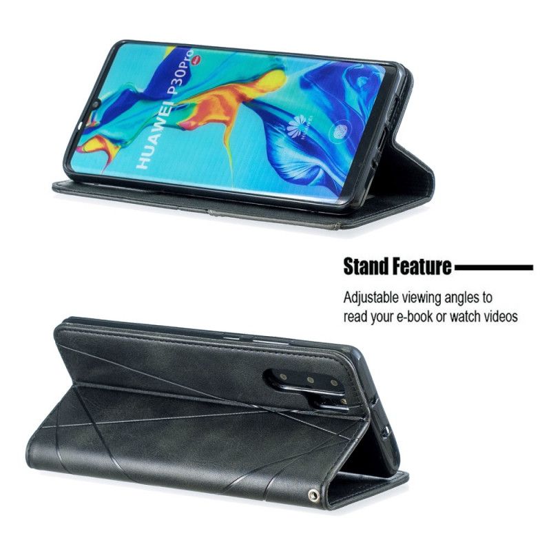 Folio-hoesje Huawei P30 Pro Grijs Zwart Kunstenaarsstijl