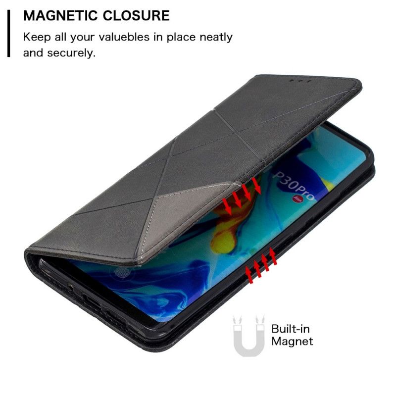Folio-hoesje Huawei P30 Pro Grijs Zwart Kunstenaarsstijl