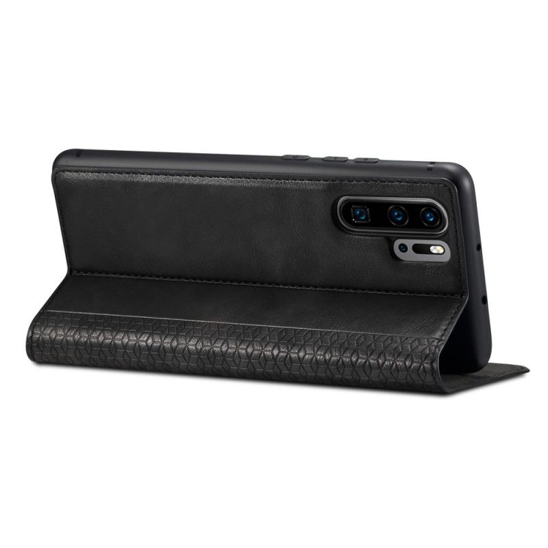 Folio-hoesje Huawei P30 Pro Taupe Zwart Telefoonhoesje Gestructureerd Leereffect