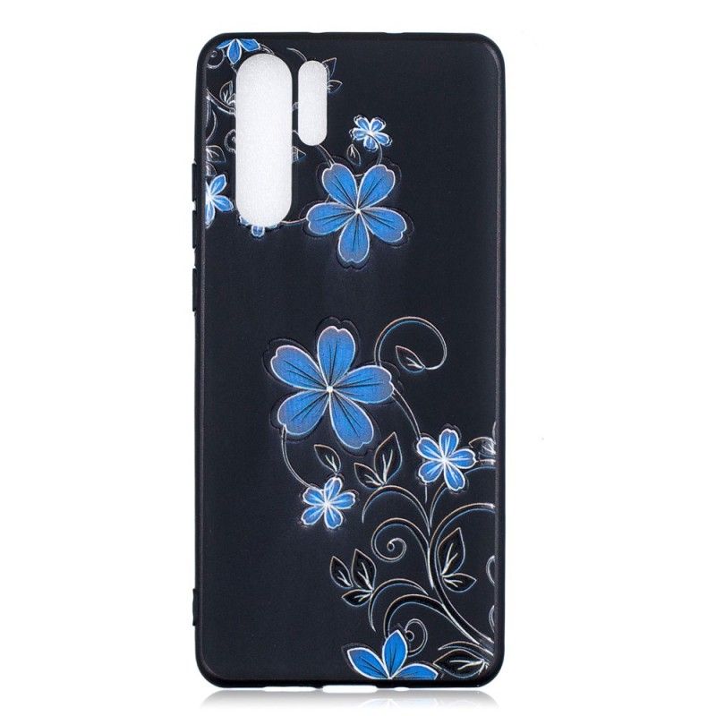 Hoesje Huawei P30 Pro Blauwe Bloemen