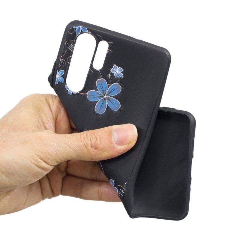 Hoesje Huawei P30 Pro Blauwe Bloemen