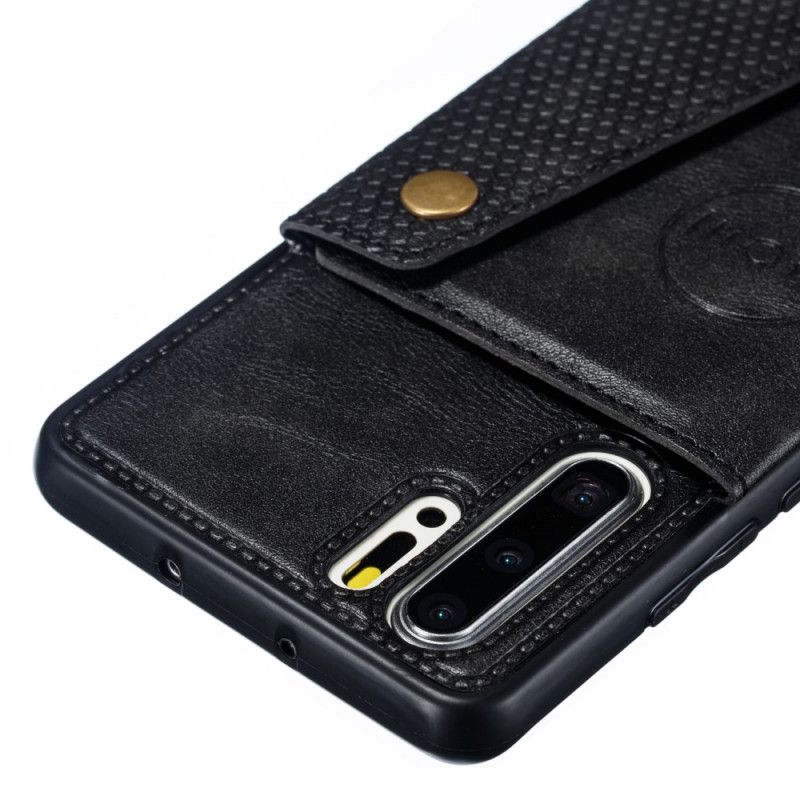 Hoesje Huawei P30 Pro Grijs Zwart Snap Portemonnee
