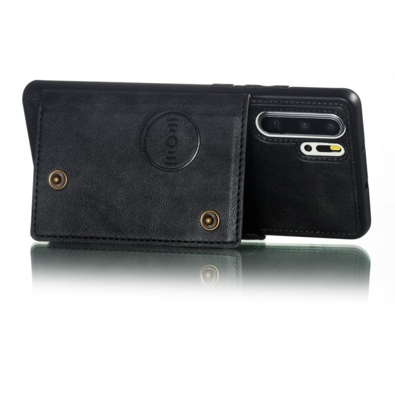 Hoesje Huawei P30 Pro Grijs Zwart Snap Portemonnee