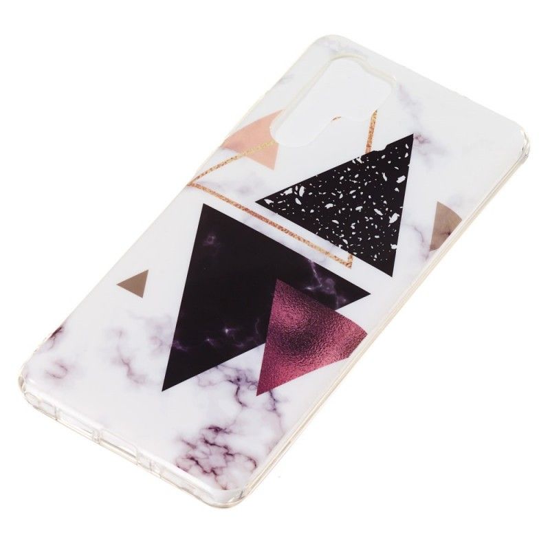 Hoesje Huawei P30 Pro Marmeren Paarse Driehoeken