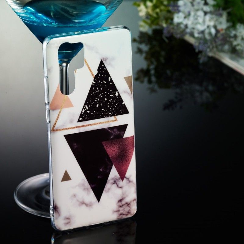 Hoesje Huawei P30 Pro Marmeren Paarse Driehoeken