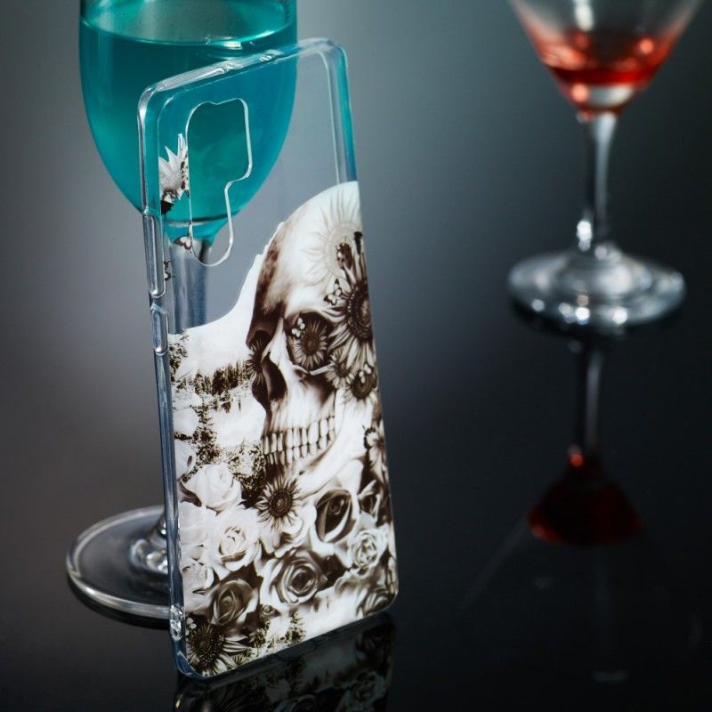 Hoesje Huawei P30 Pro Transparant Gebloemde Schedel