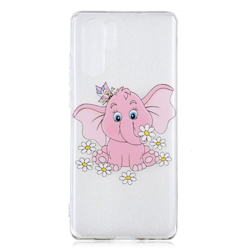 Hoesje Huawei P30 Pro Transparant Roze Olifant