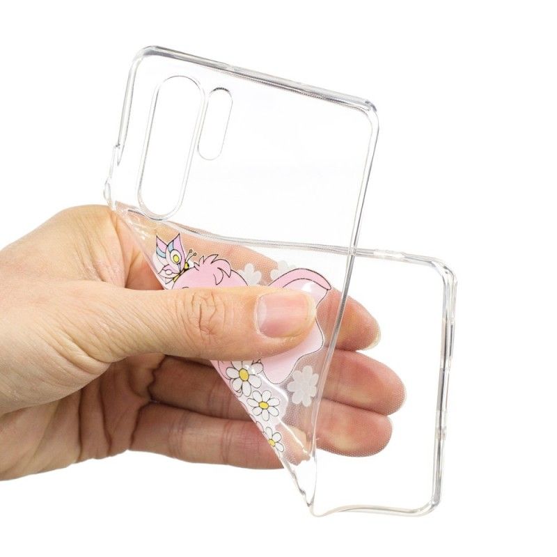 Hoesje Huawei P30 Pro Transparant Roze Olifant