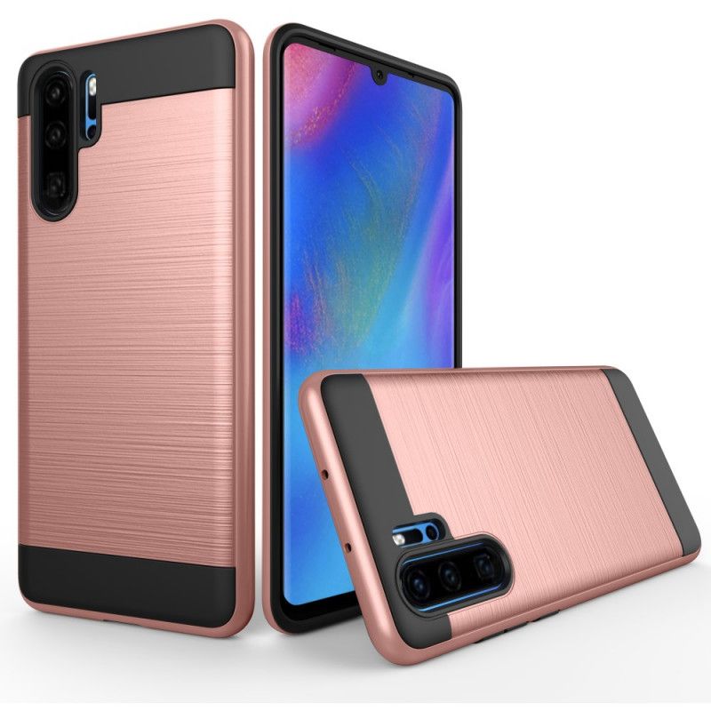 Hoesje Huawei P30 Pro Wit Zwart Geborsteld