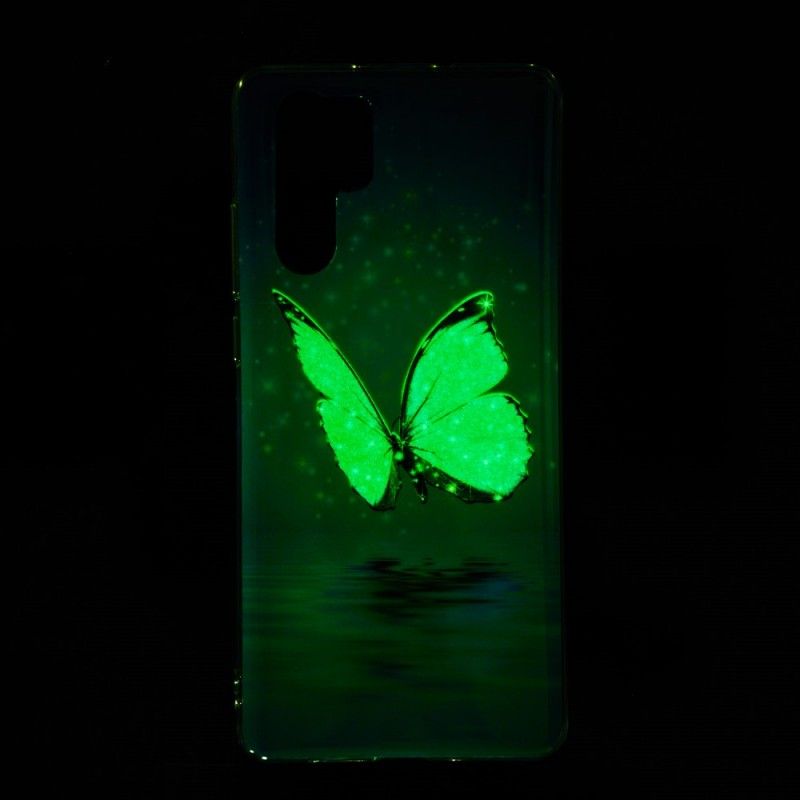 Hoesje voor Huawei P30 Pro Fluorescerende Blauwe Vlinder
