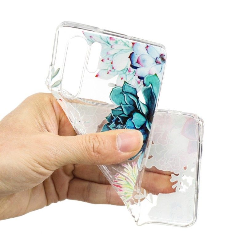 Hoesje voor Huawei P30 Pro Transparante Aquarelbloemen