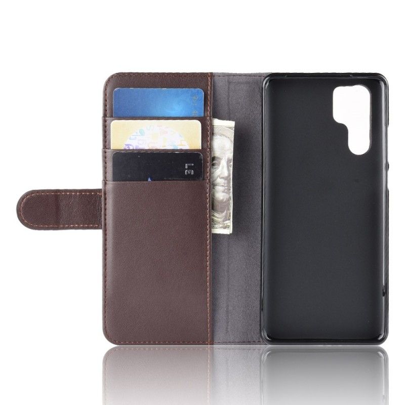 Leren Hoesje Huawei P30 Pro Bruin Zwart Splitleer