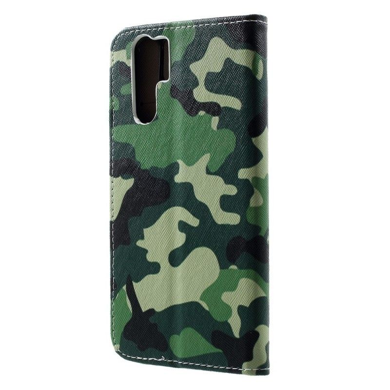 Leren Hoesje Huawei P30 Pro Militaire Camouflage