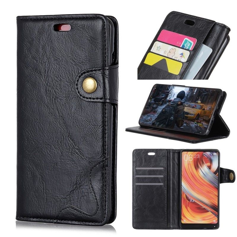 Leren Hoesje Huawei P30 Pro Telefoonhoesje Artistieke Knop