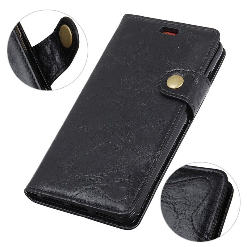 Leren Hoesje Huawei P30 Pro Telefoonhoesje Artistieke Knop