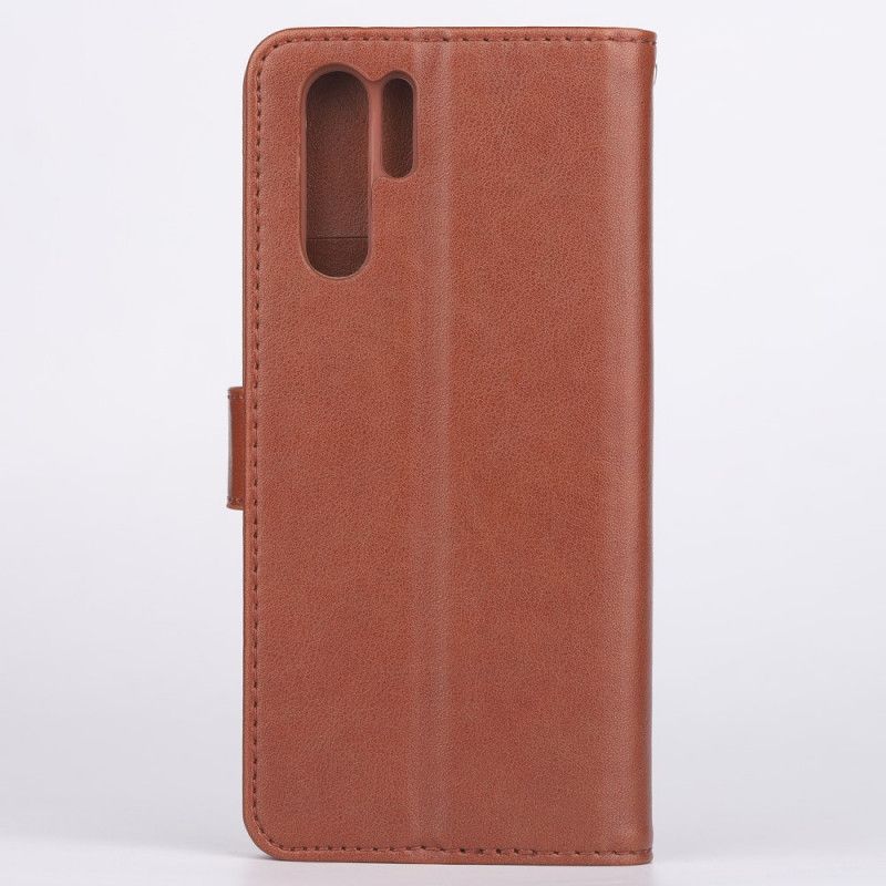 Leren Hoesje voor Huawei P30 Pro Magenta Zwart Kunstleer Azns