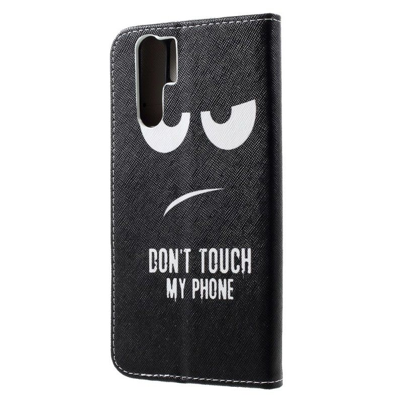 Leren Hoesje voor Huawei P30 Pro Raak Mijn Telefoon Niet Aan