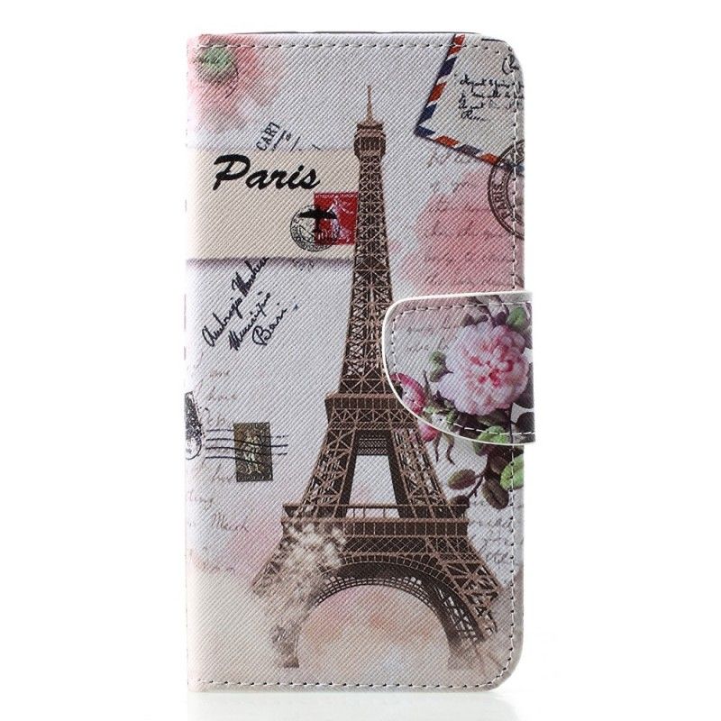 Leren Hoesje voor Huawei P30 Pro Retro Eiffeltoren