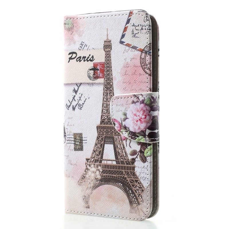 Leren Hoesje voor Huawei P30 Pro Retro Eiffeltoren
