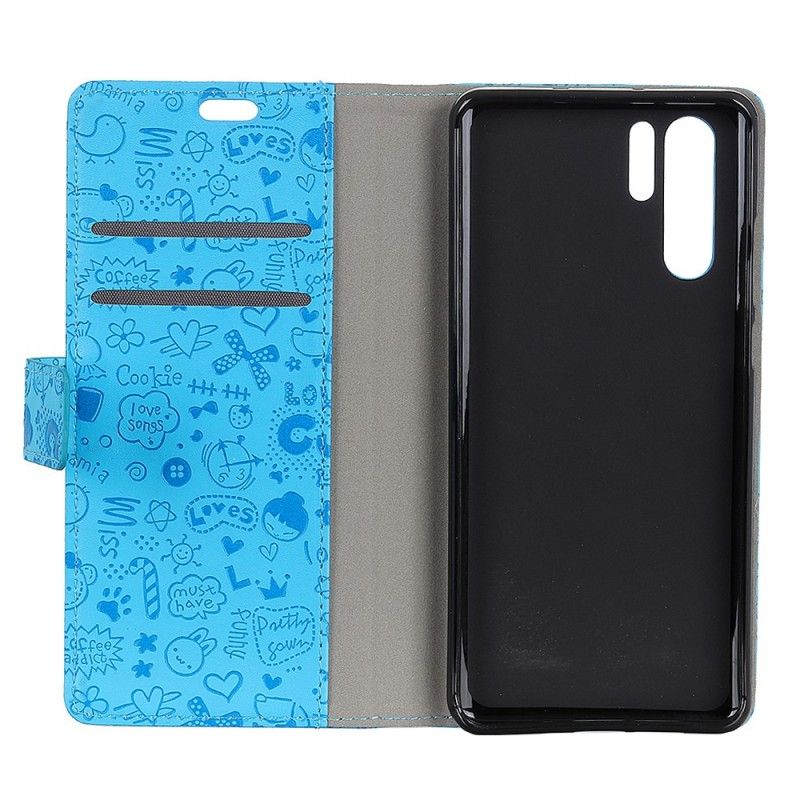 Leren Hoesje voor Huawei P30 Pro Schattige Liefde