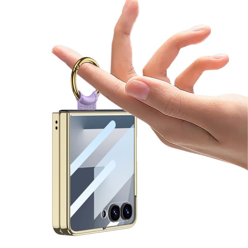 Case Hoesje Samsung Galaxy Z Flip 7 Telefoonhoesje Gewatteerd Ontwerp Met Ringhouder