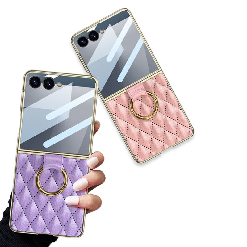 Case Hoesje Samsung Galaxy Z Flip 7 Telefoonhoesje Gewatteerd Ontwerp Met Ringhouder