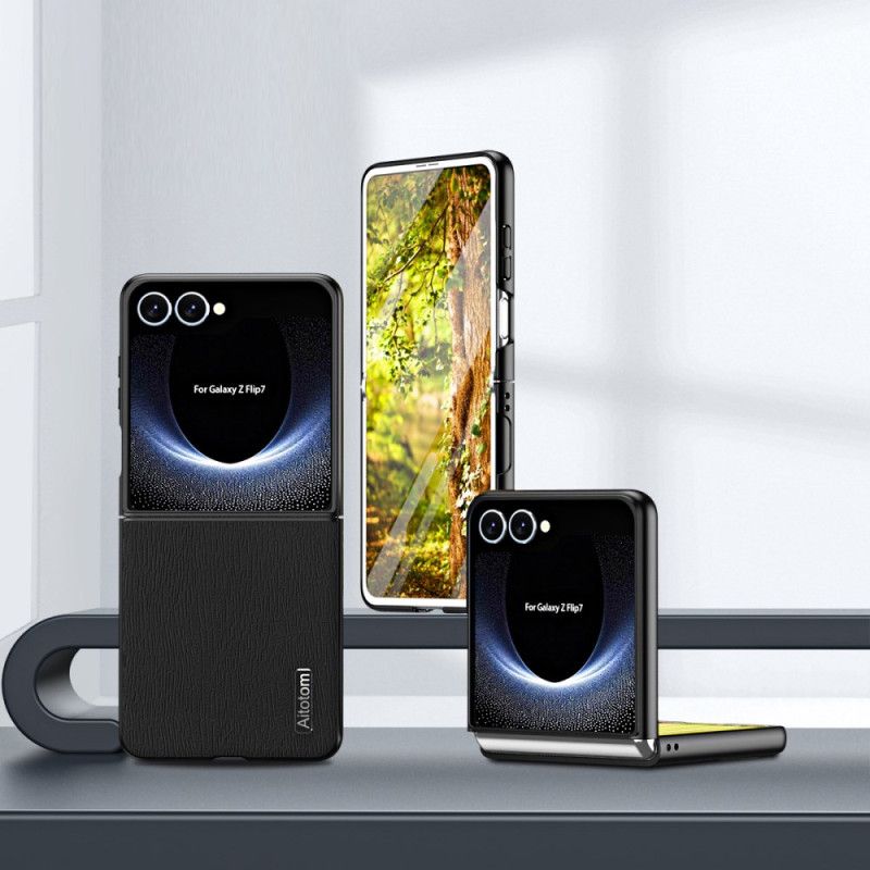 Case Hoesje Samsung Galaxy Z Flip 7 Telefoonhoesje Houtnerfstructuur