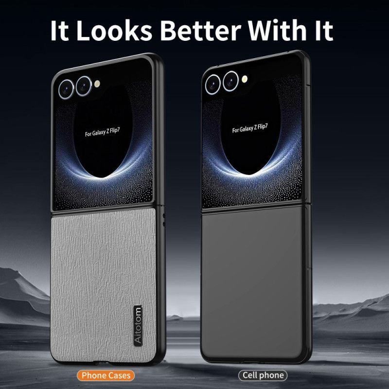 Case Hoesje Samsung Galaxy Z Flip 7 Telefoonhoesje Houtnerfstructuur