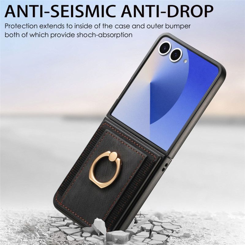 Case Hoesje Samsung Galaxy Z Flip 7 Telefoonhoesje Kaarthouder En Standaard