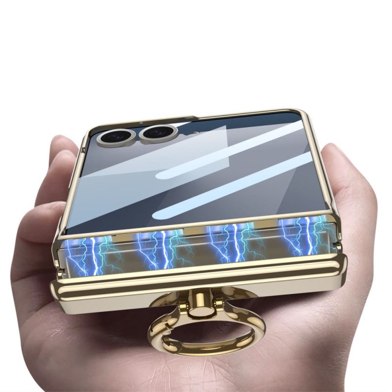 Case Hoesje Samsung Galaxy Z Flip 7 Telefoonhoesje Transparant Met Standaard En Magnetische Bescherming Gkk