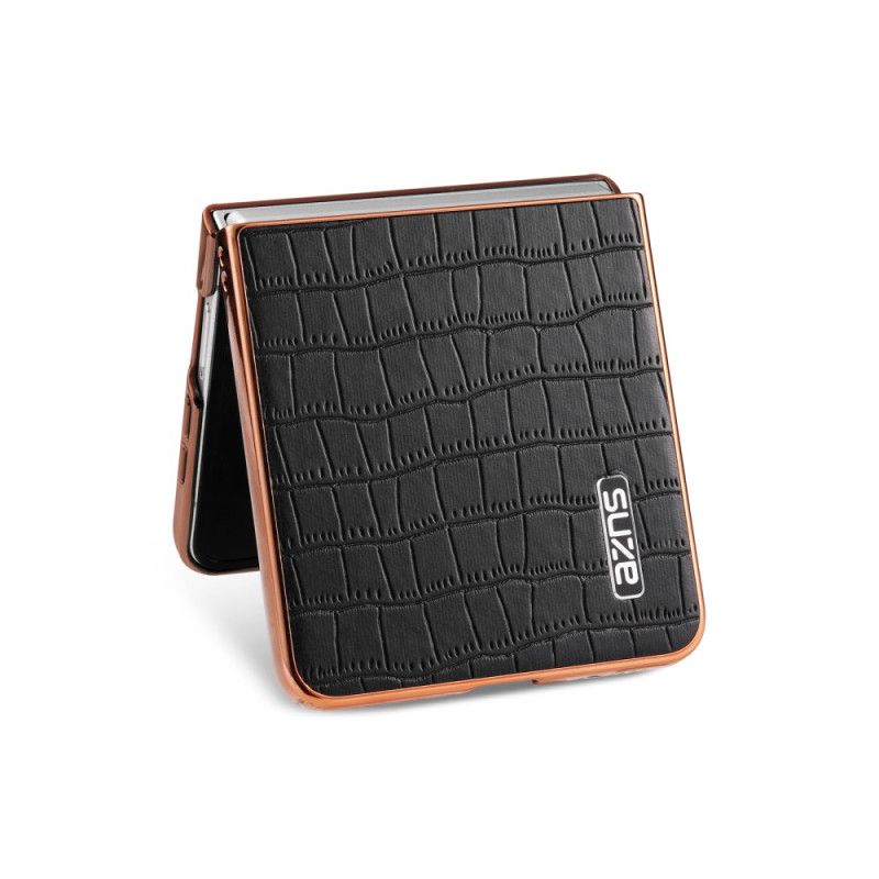 Cover Hoesje Samsung Galaxy Z Flip 7 Telefoonhoesje Krokodillenstijl