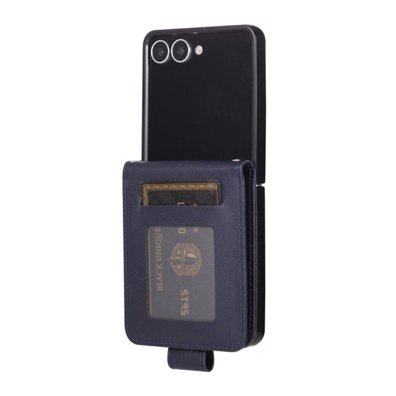 Cover Samsung Galaxy Z Flip 7 Kaarthouder Van Imitatieleer