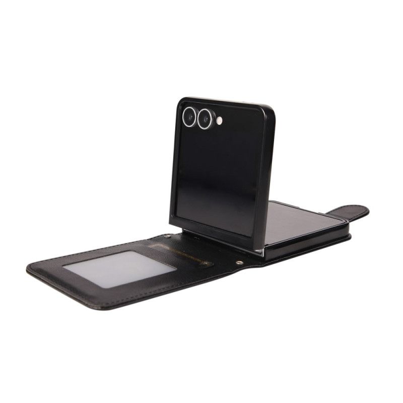 Cover Samsung Galaxy Z Flip 7 Kaarthouder Van Imitatieleer