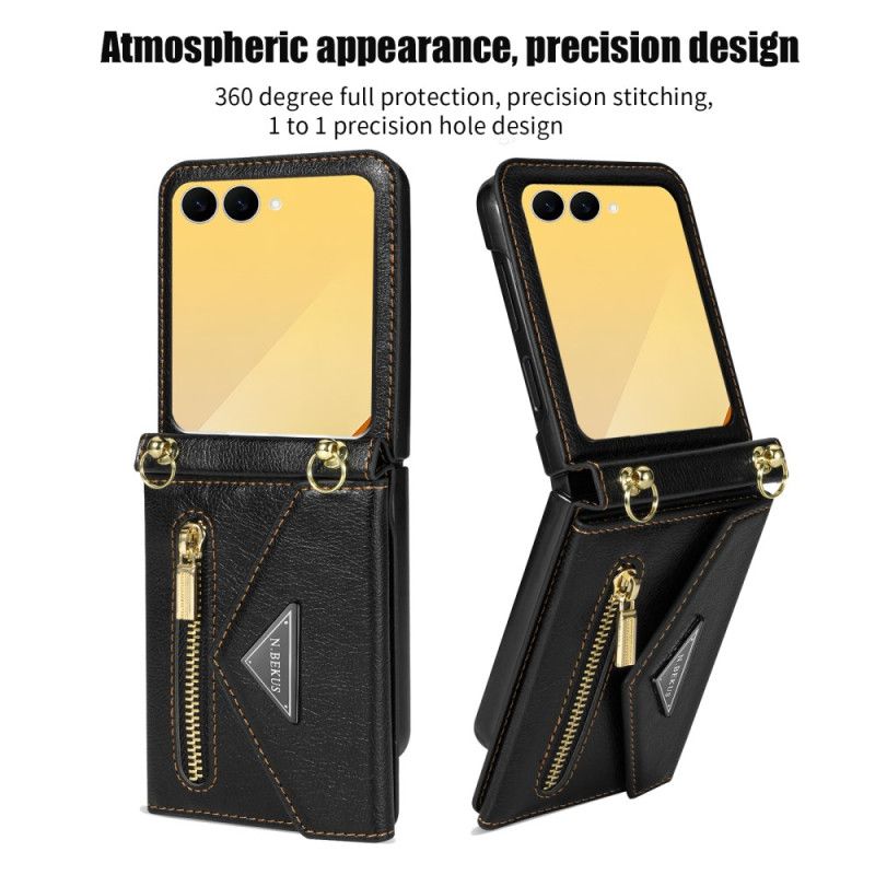 Hoesje Case Samsung Galaxy Z Flip 7 Telefoonhoesje N.bekus Schouderportemonnee