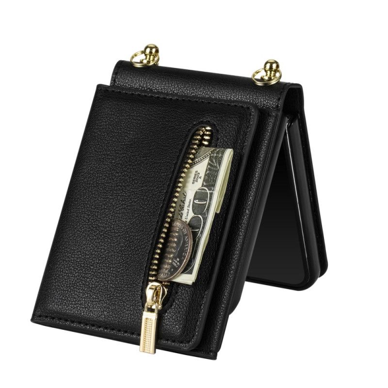 Hoesje Case Samsung Galaxy Z Flip 7 Telefoonhoesje Rfid-portemonnee En Schouderband