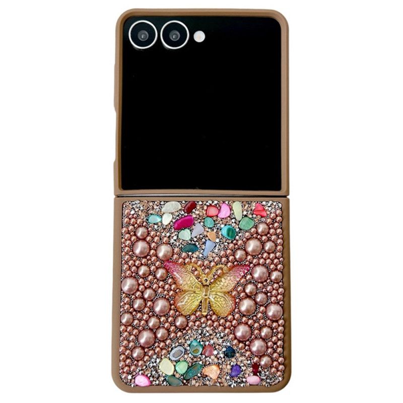 Hoesje Samsung Galaxy Z Flip 7 Decoratie Met Strass-vlinder