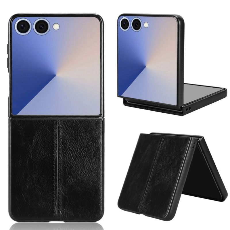 Hoesje Samsung Galaxy Z Flip 7 Gestikt Leer Effect