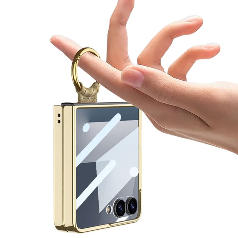 Hoesje Samsung Galaxy Z Flip 7 Geweven Textuur Met Ringhouder