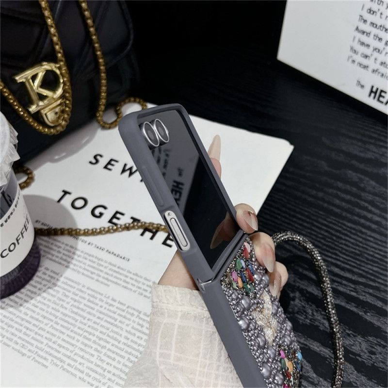 Hoesje Samsung Galaxy Z Flip 7 Glitterdesign En Polsband