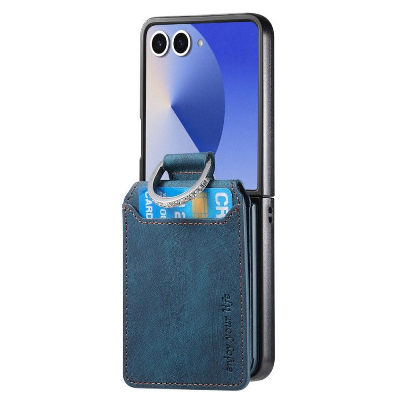 Hoesje Samsung Galaxy Z Flip 7 Kaarthouder En Houder Met Vintage-effect