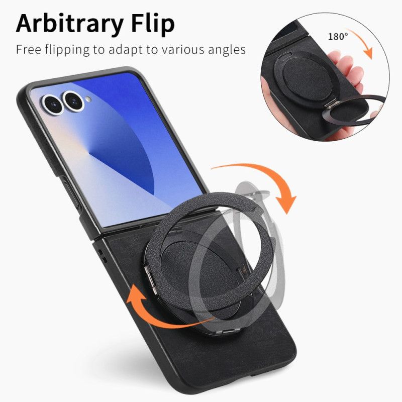 Hoesje Samsung Galaxy Z Flip 7 Leereffect Met Draaibare Standaard