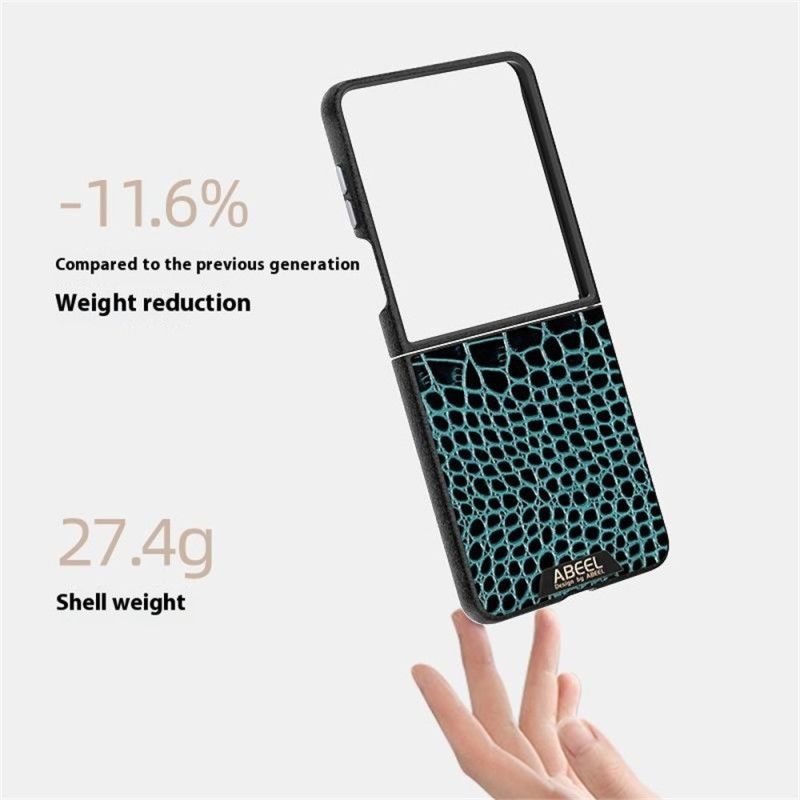 Hoesje Samsung Galaxy Z Flip 7 Magsafe-compatibel Abeel Met Krokodillenstructuur Bescherming Hoesje