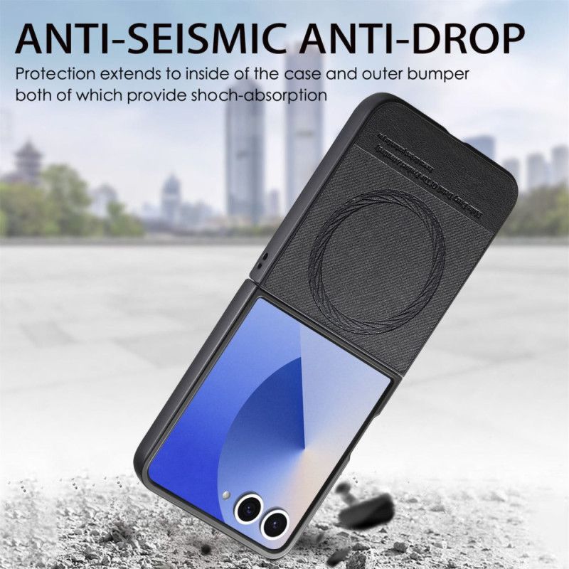 Hoesje Samsung Galaxy Z Flip 7 Magsafe-compatibel Denim Leer