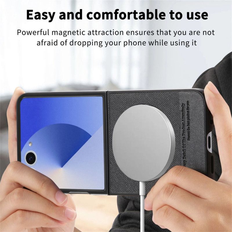 Hoesje Samsung Galaxy Z Flip 7 Magsafe-compatibel Denim Leer